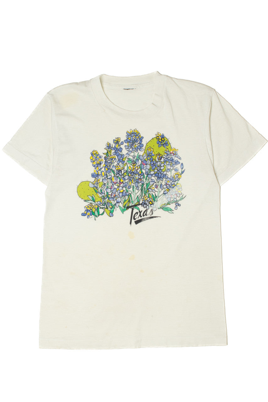 Vintage "Texas" Cactus Flowers Single Stitch T-Shirt