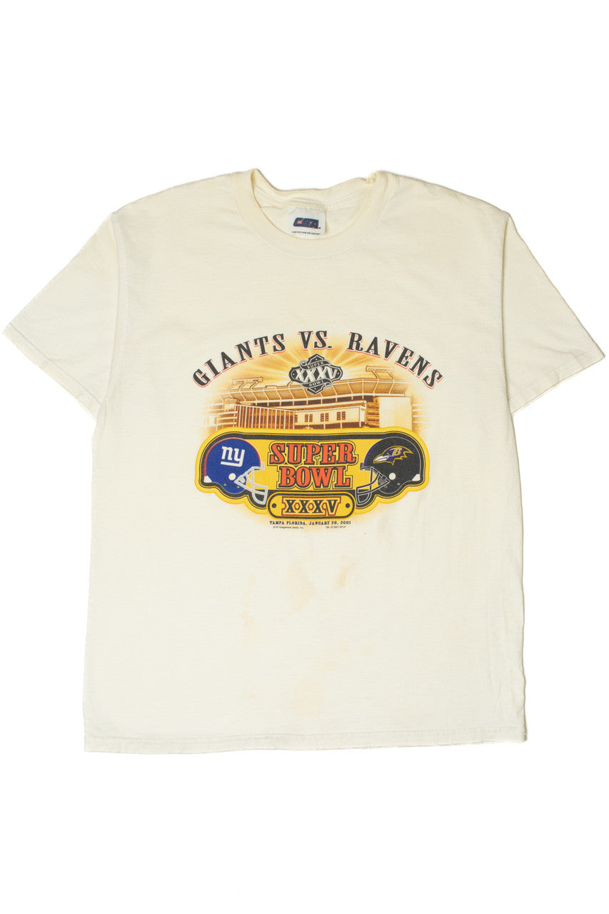 Vintage 2001 Super Bowl XXXV Giants VS Ravens T-Shirt