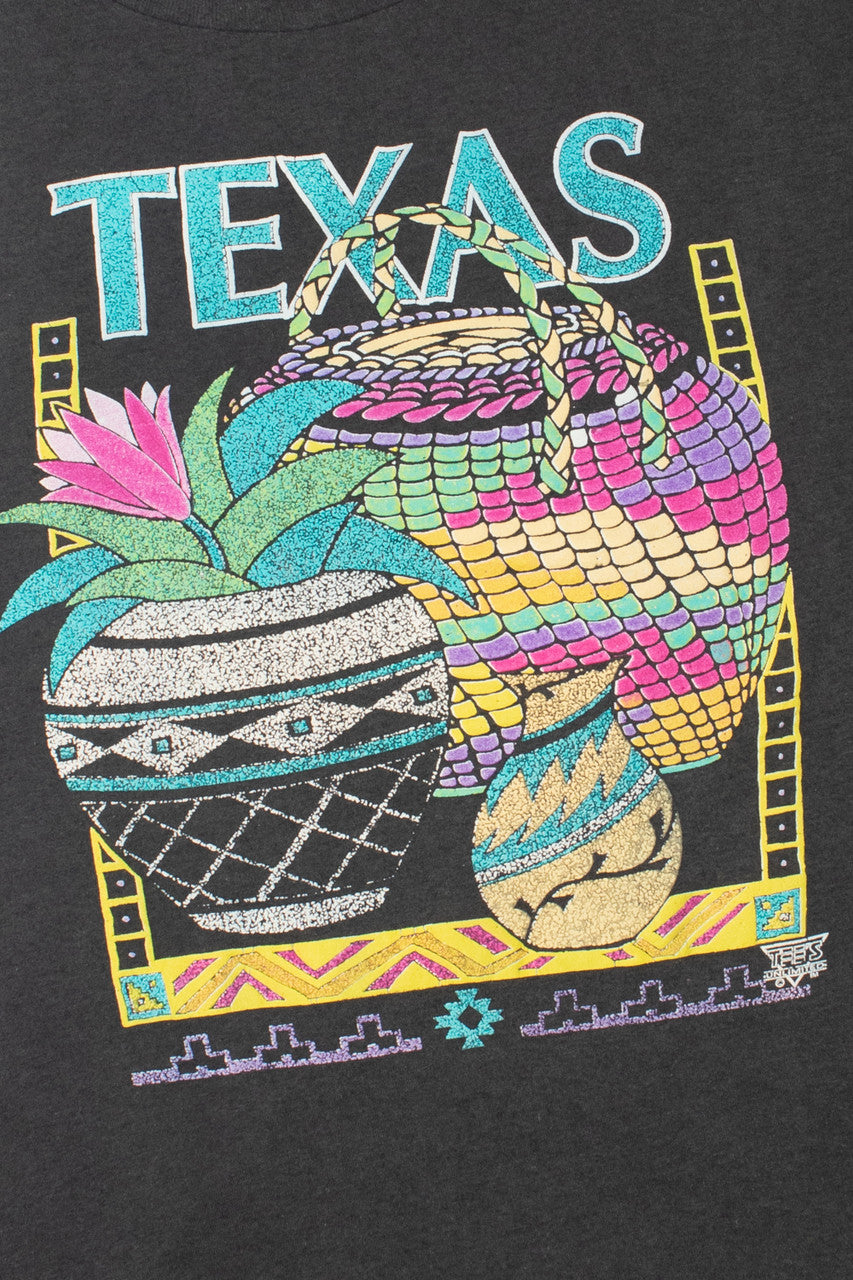 Vintage "Texas" Southwestern Embossed Print T-Shirt
