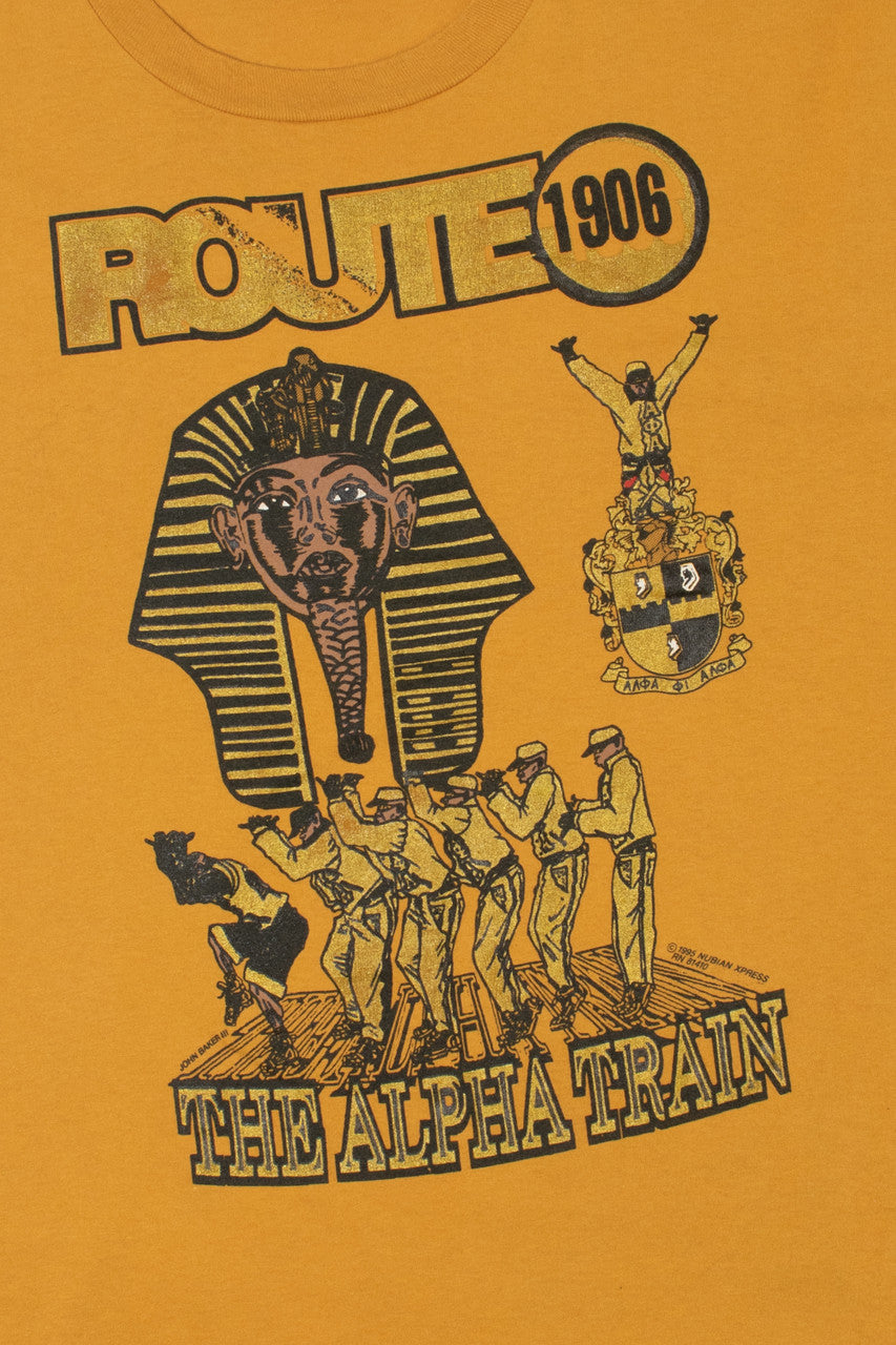 Vintage 1995 "Route 1906" Nubian Express Gold Shimmer T-Shirt