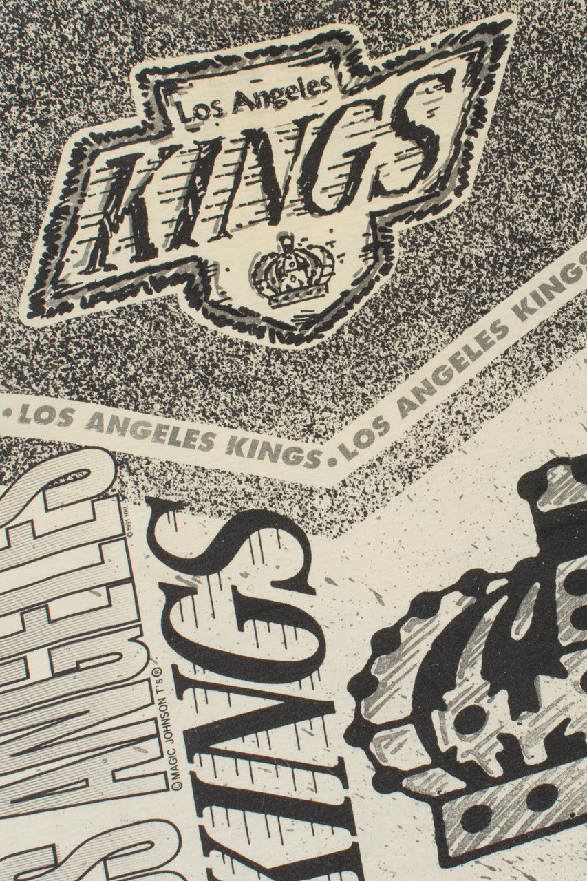 Vintage Los Angeles Kings NHL All Over Print T-Shirt