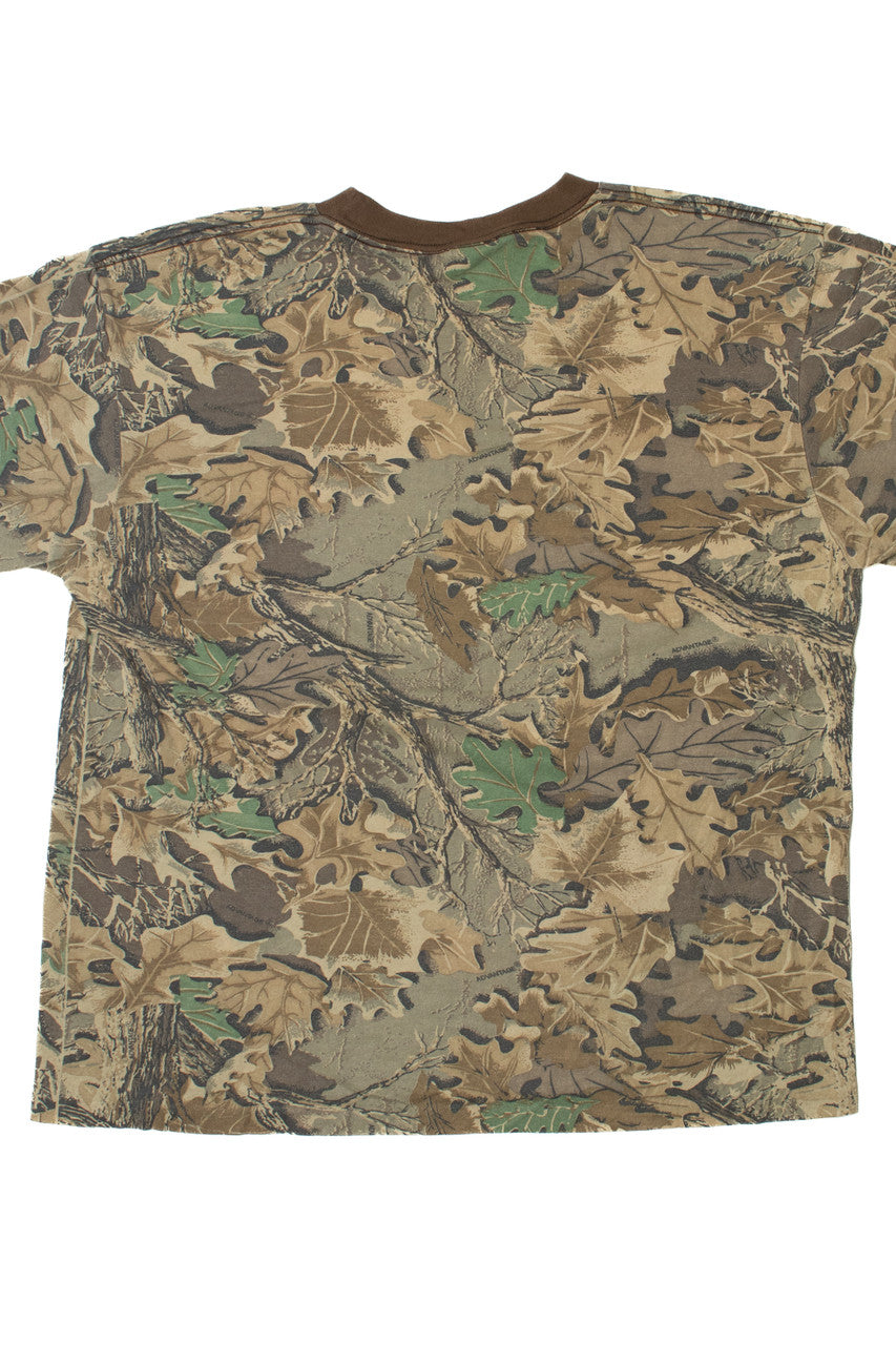 Vintage Leafy Camo Pocket Long Sleeve T-Shirt
