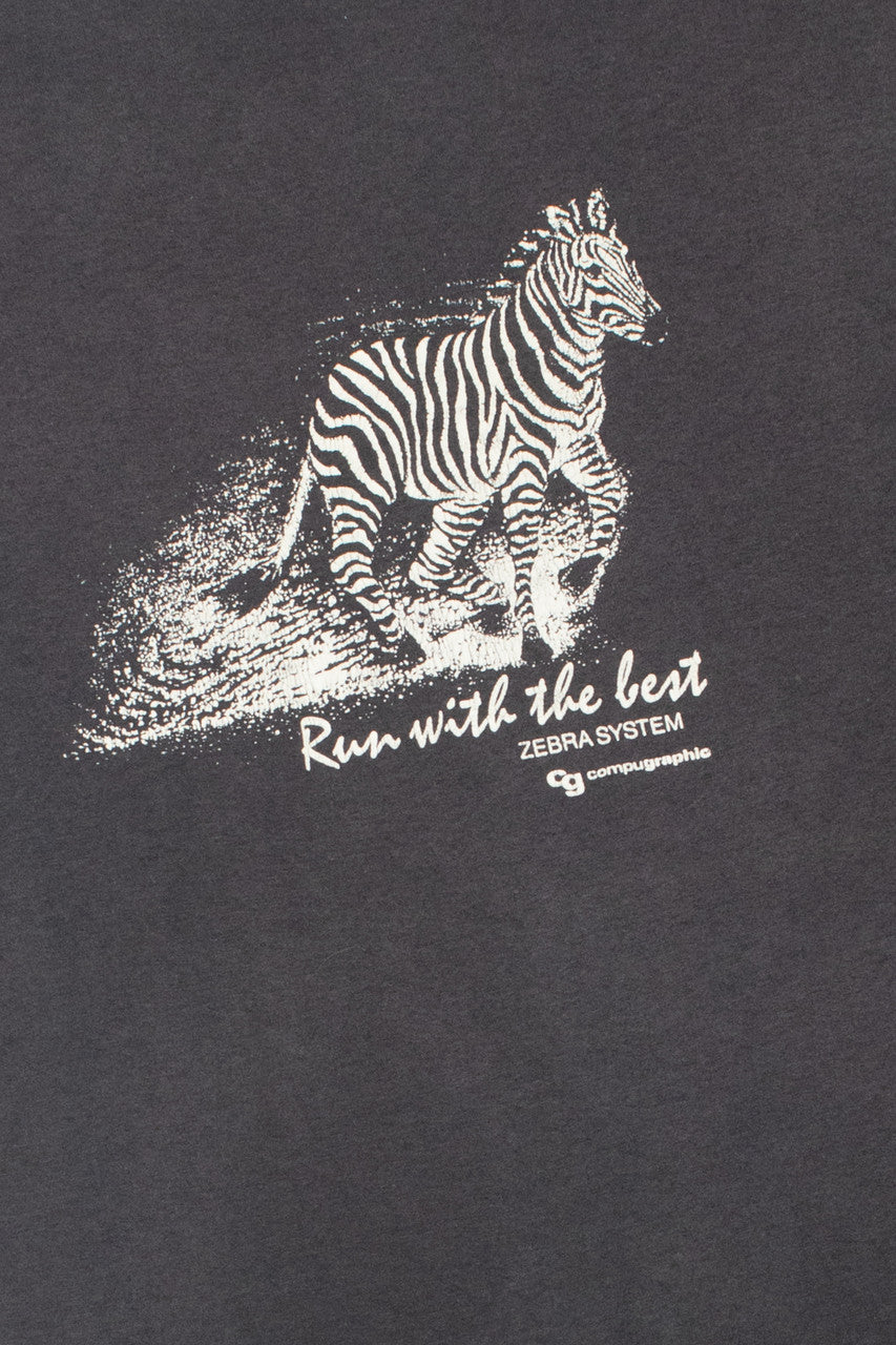 Vintage Zebra "Run With The Best" Single Stitch T-Shirt