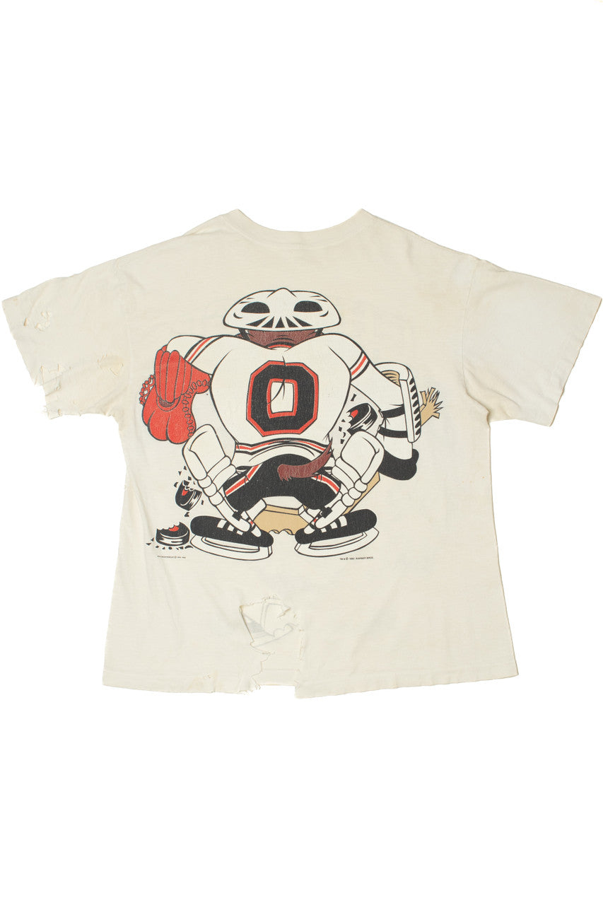 Vintage 1993 THRASHED Chicago Blackhawks Taz Looney Tunes T-Shirt