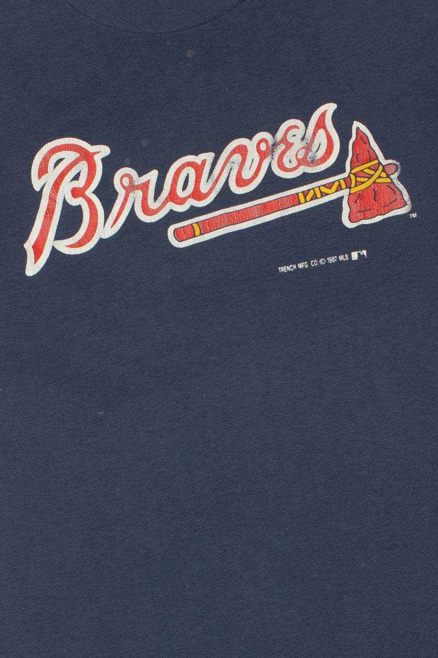 Vintage 1987 Atlanta Braves MLB Baseball Single Stitch T-Shirt