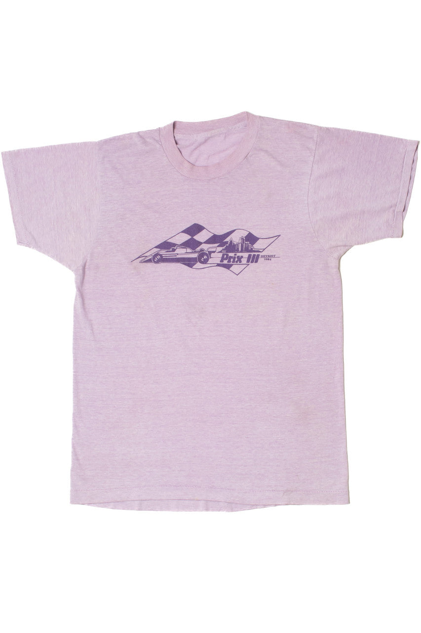 Vintage 1984 Detroit Prix III Racing Lavender Single Stitch T-Shirt
