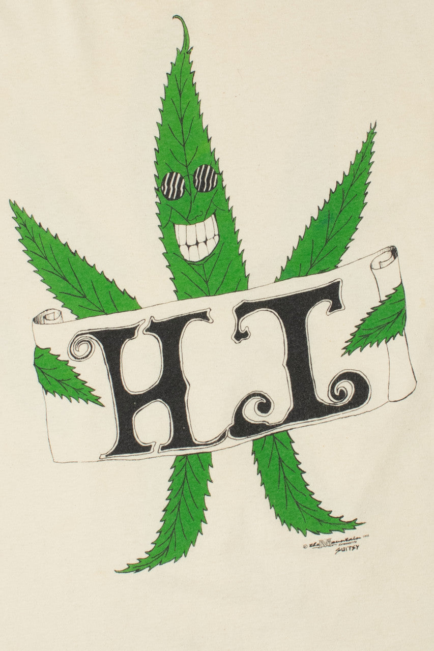 Vintage 1993 The Mountain "Hi" "Peace" Weed Leaf Front/Back T-Shirt