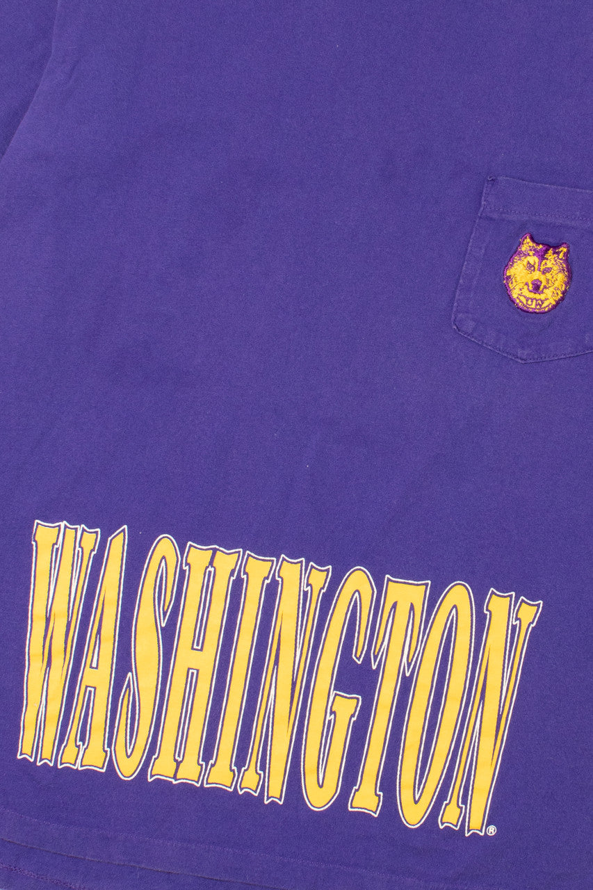 Vintage University of Washington Huskies Pocket Tee Sleep Shirt