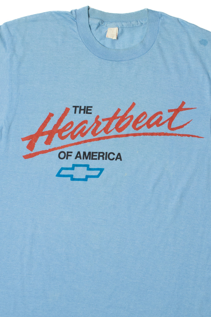 Vintage Chevrolet "The Heartbeat Of America" Logo T-Shirt