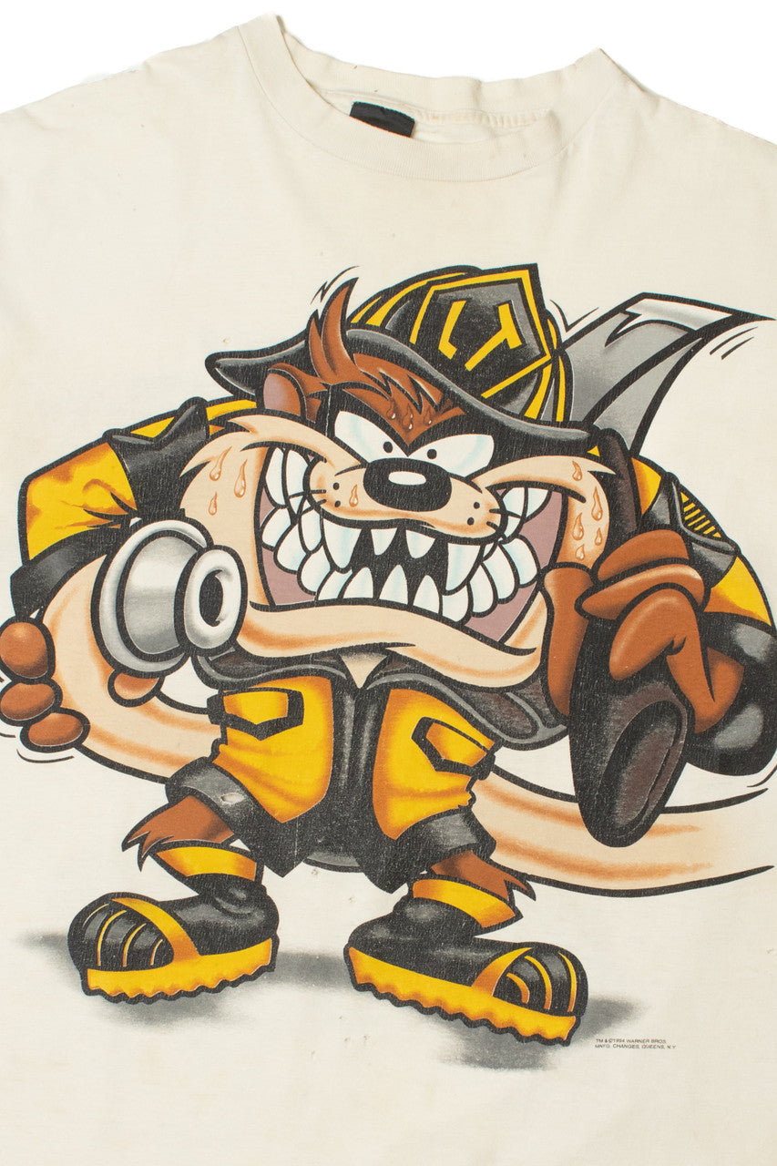 Vintage Taz "Looney Tunes Fire Dept." Firefighter T-Shirt