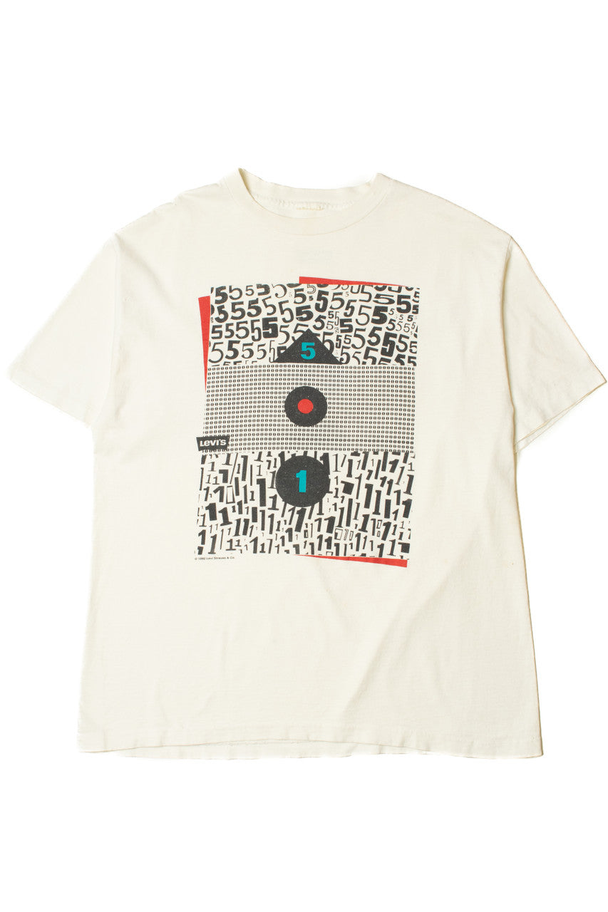 Vintage 1992 Levi's 501 Front/Back Single Stitch Graphic T-Shirt