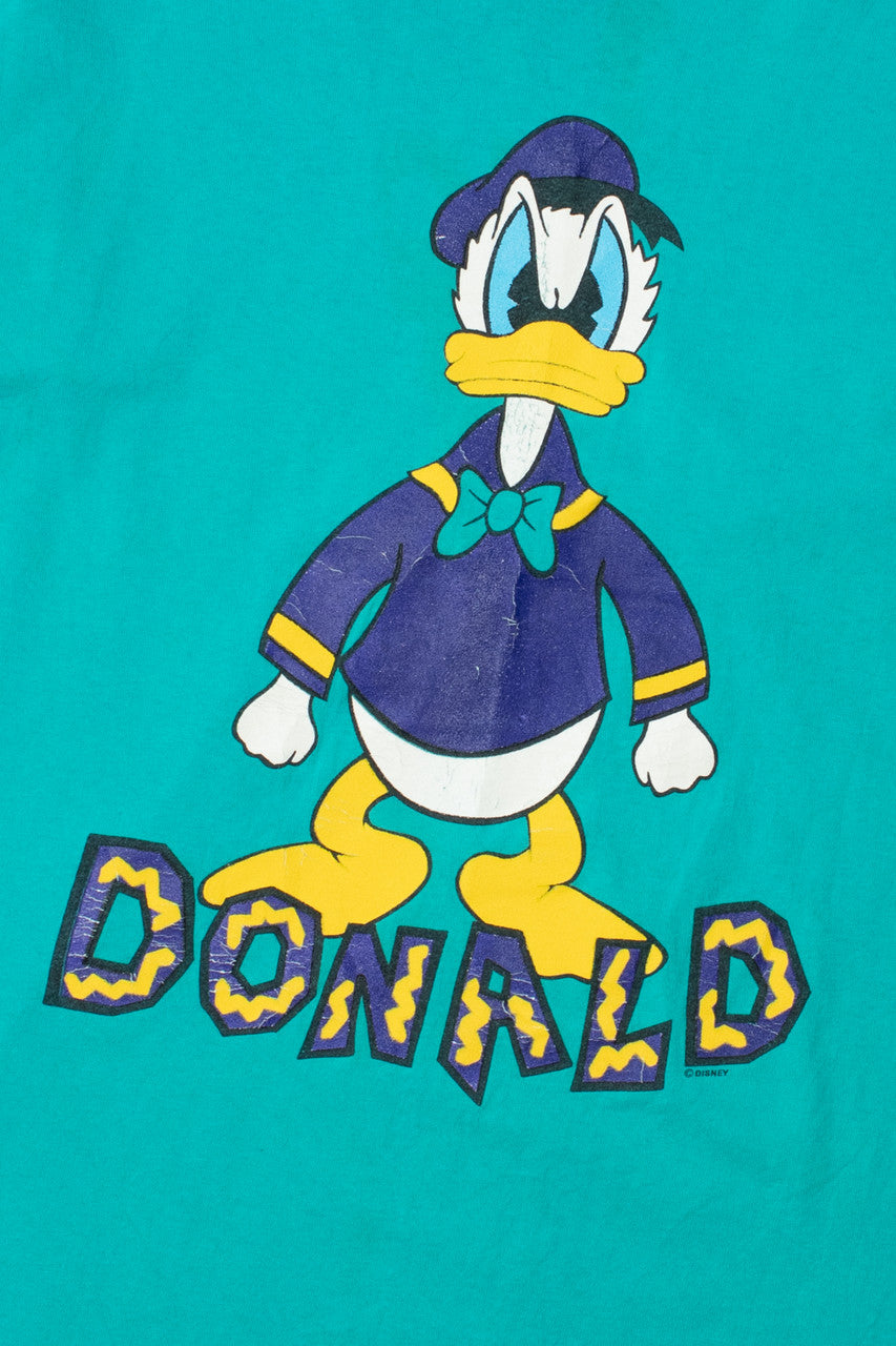 Vintage Angsty "Donald" Donald Duck The Disney Store Double Sleeve T-Shirt