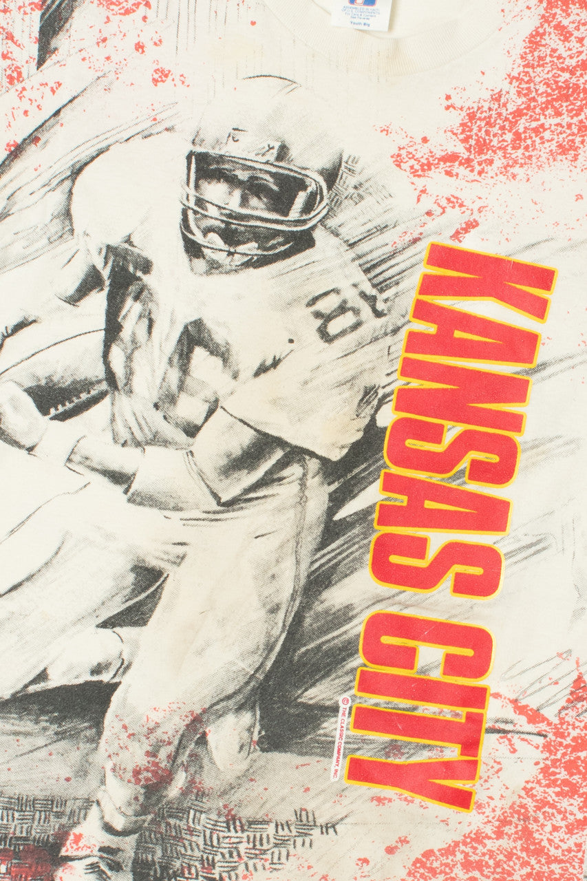 Vintage Kansas City Chiefs NFL Football All Over Print T-Shirt