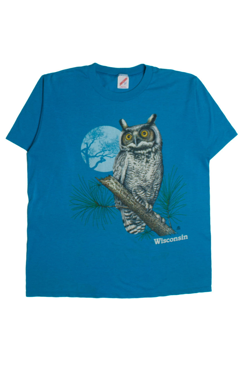 Vintage Wisconsin Owl T-Shirt (1990s) 9475