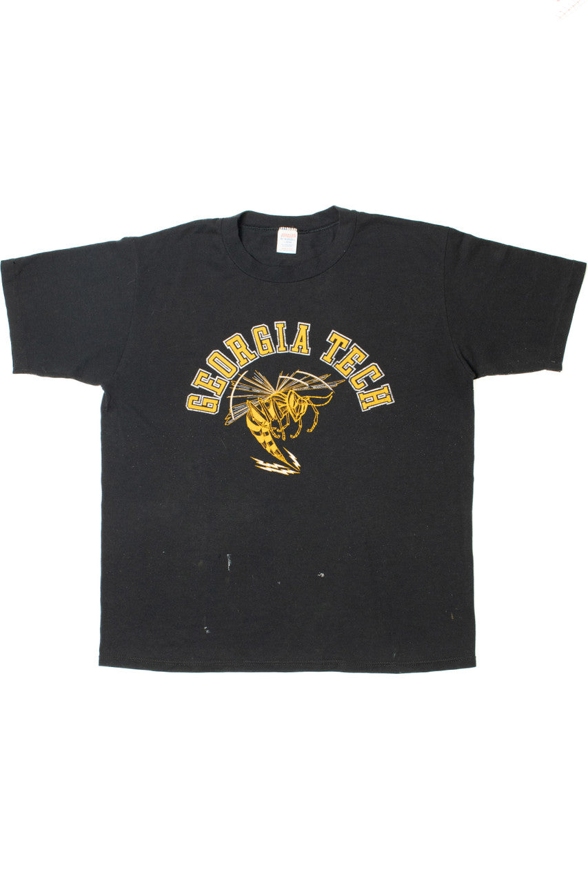Vintage Distressed "Georgia Tech" Yellow Jackets Mascot T-Shirt