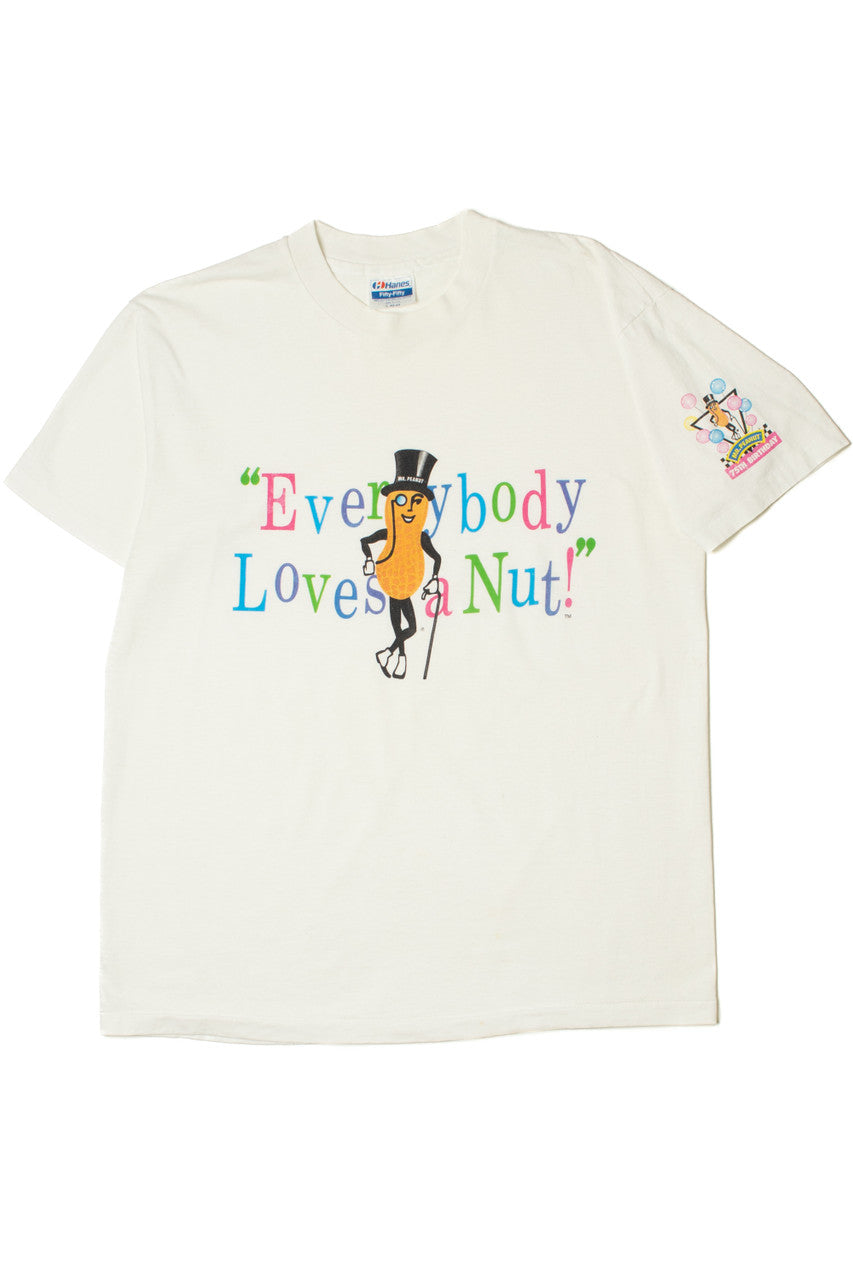 Vintage "Everybody Loves A Nut" Mr. Peanut 75th Birthday T-Shirt
