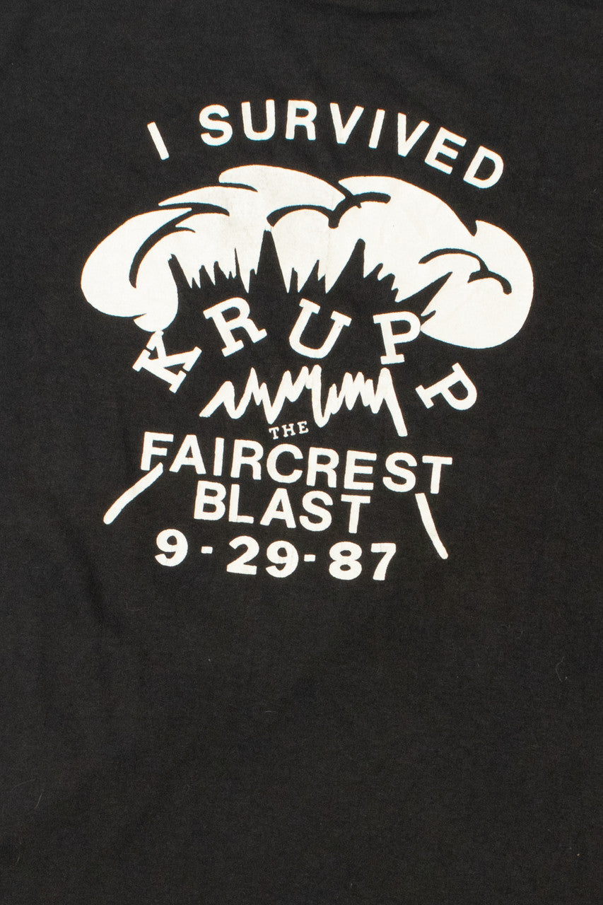 Vintage 1987 "I Survived The Faircrest Blast" T-Shirt