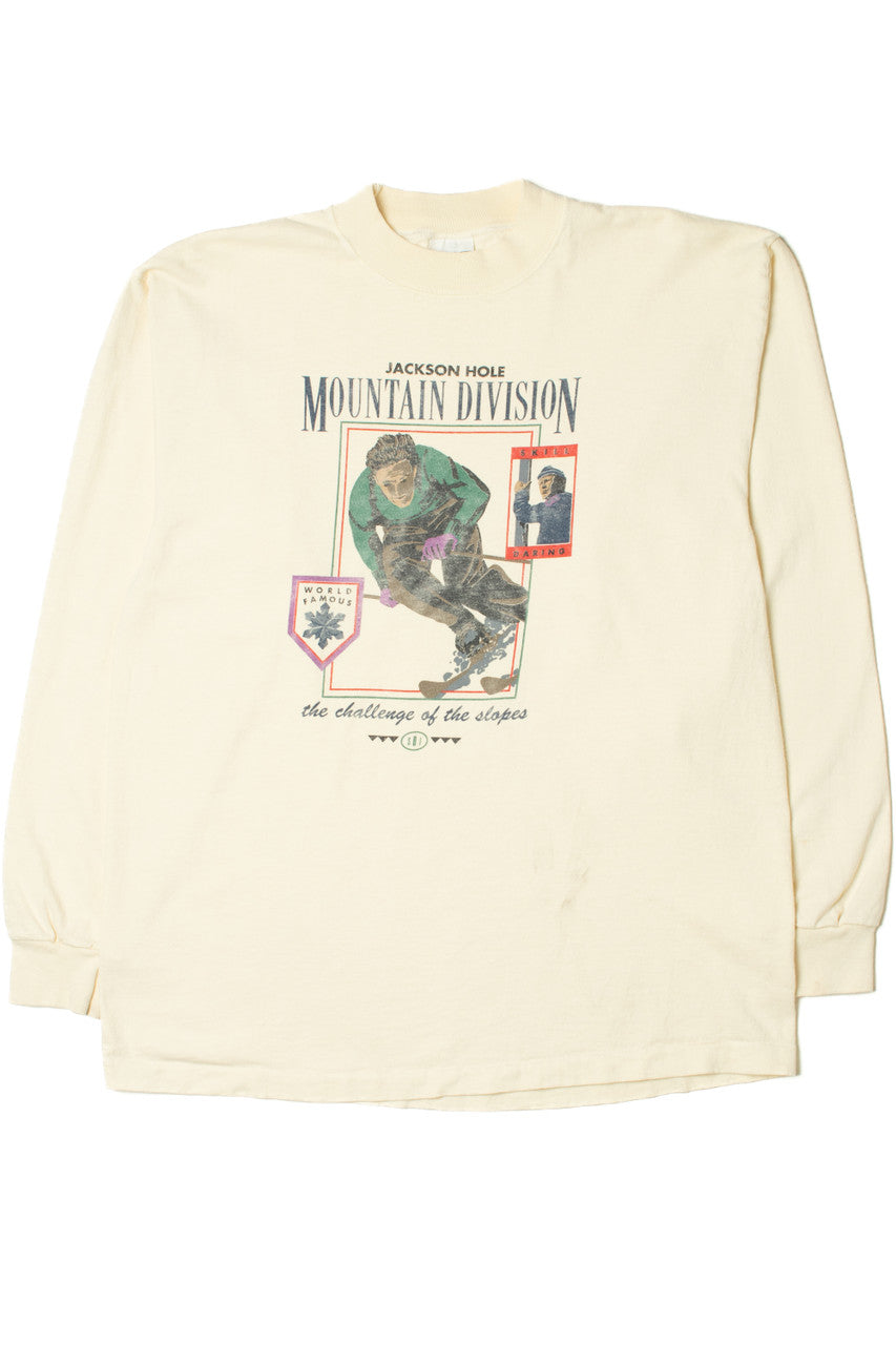 Vintage "Jackson Hole Mountain Division" Skiing Long Sleeve T-Shirt