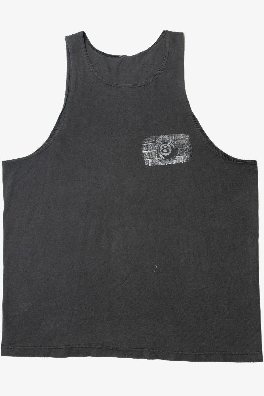 Vintage Distressed 8 Ball Pool Bulldog Front/Back Print T-Shirt