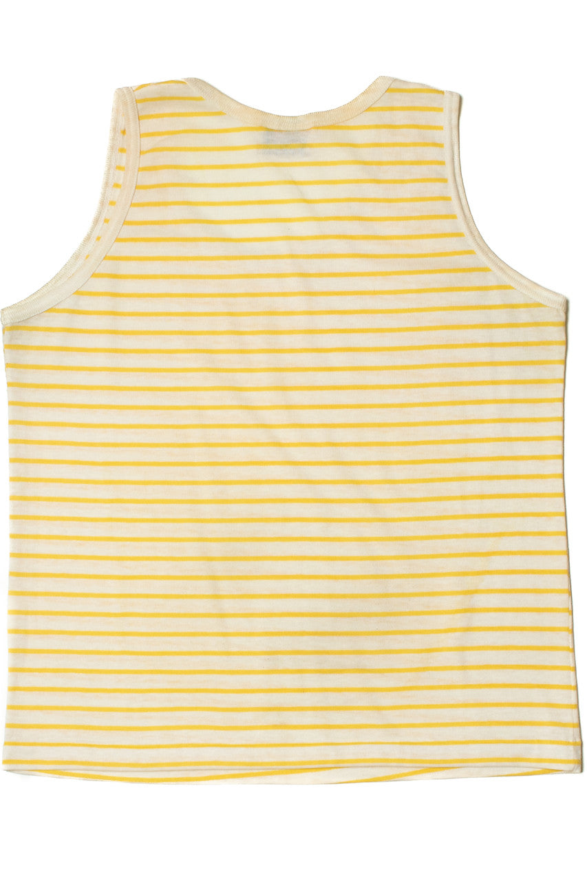 Vintage Yellow & Off-White Striped Tank Top (1980s)