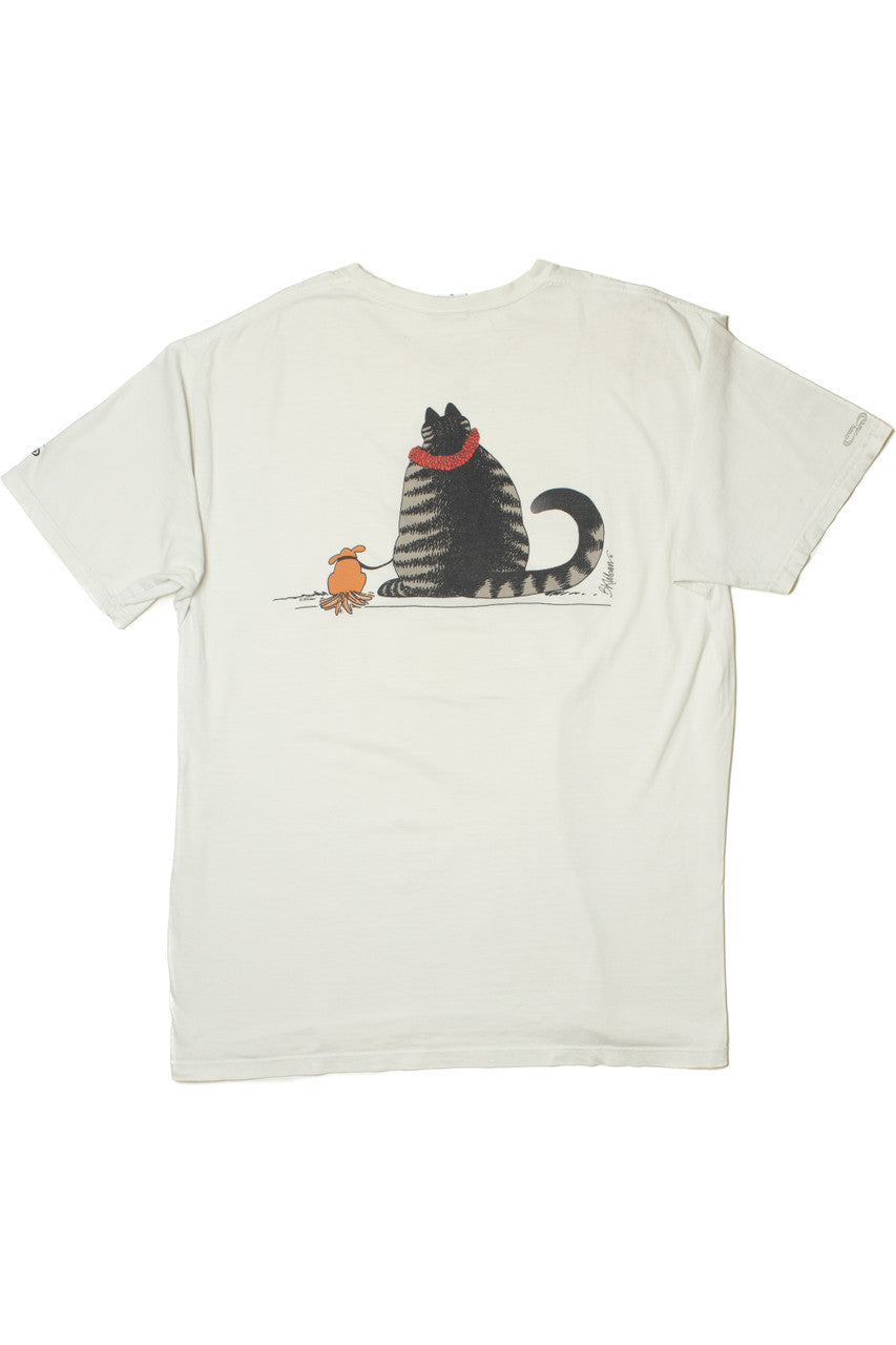 Cat & Dog Cartoon Front/Back Print Crazy Shirts T-Shirt