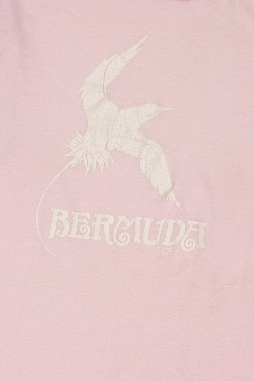 Vintage "Bermuda" Bird Print Single Stitch T-Shirt