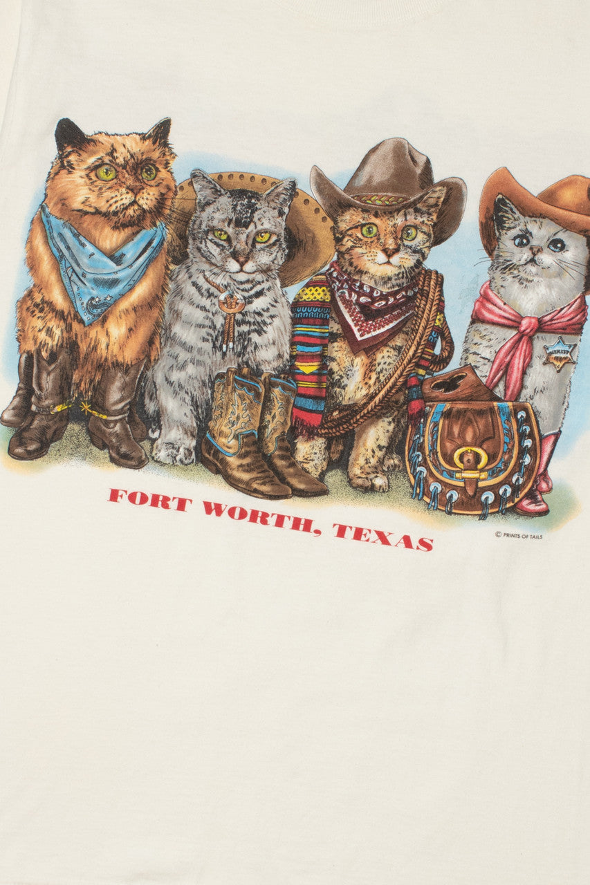 "Fort Worth, Texas" Cowboy Cats Prints Of Tails T-Shirt