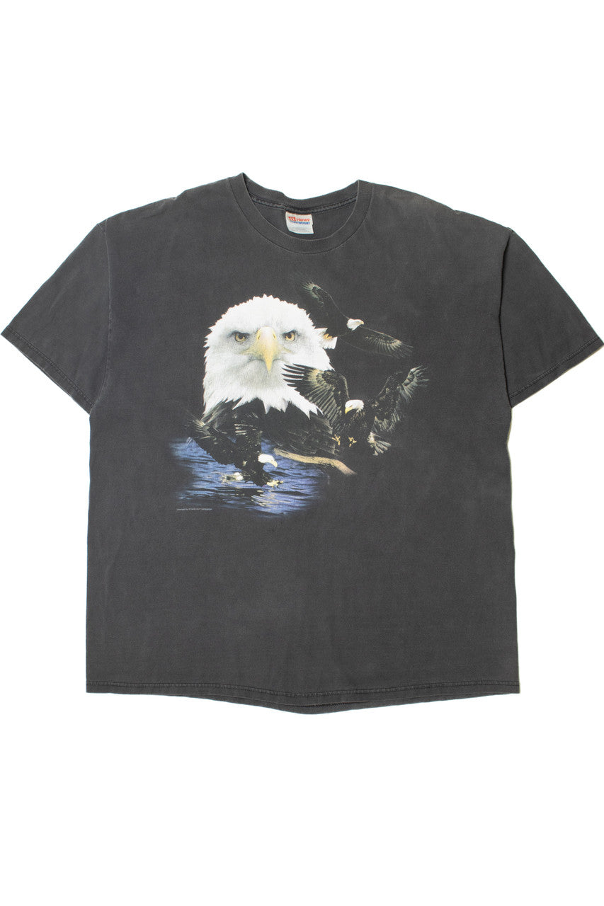 Vintage Bald Eagle Faded Black T-Shirt