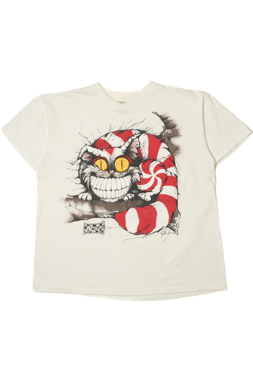 Vintage "We're All Mad Here" Alice In Wonderland Cheshire Cat Andazia T-Shirt