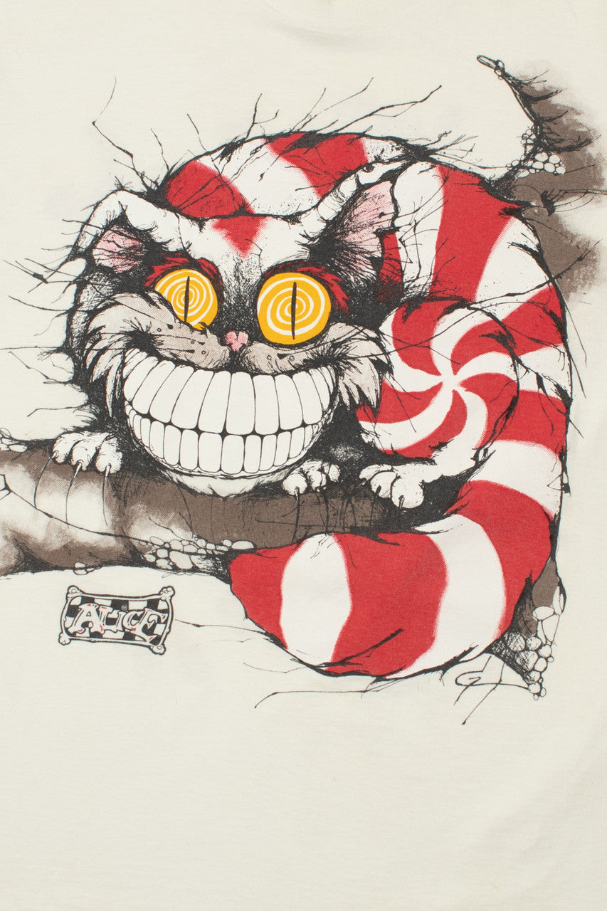 Vintage "We're All Mad Here" Alice In Wonderland Cheshire Cat Andazia T-Shirt