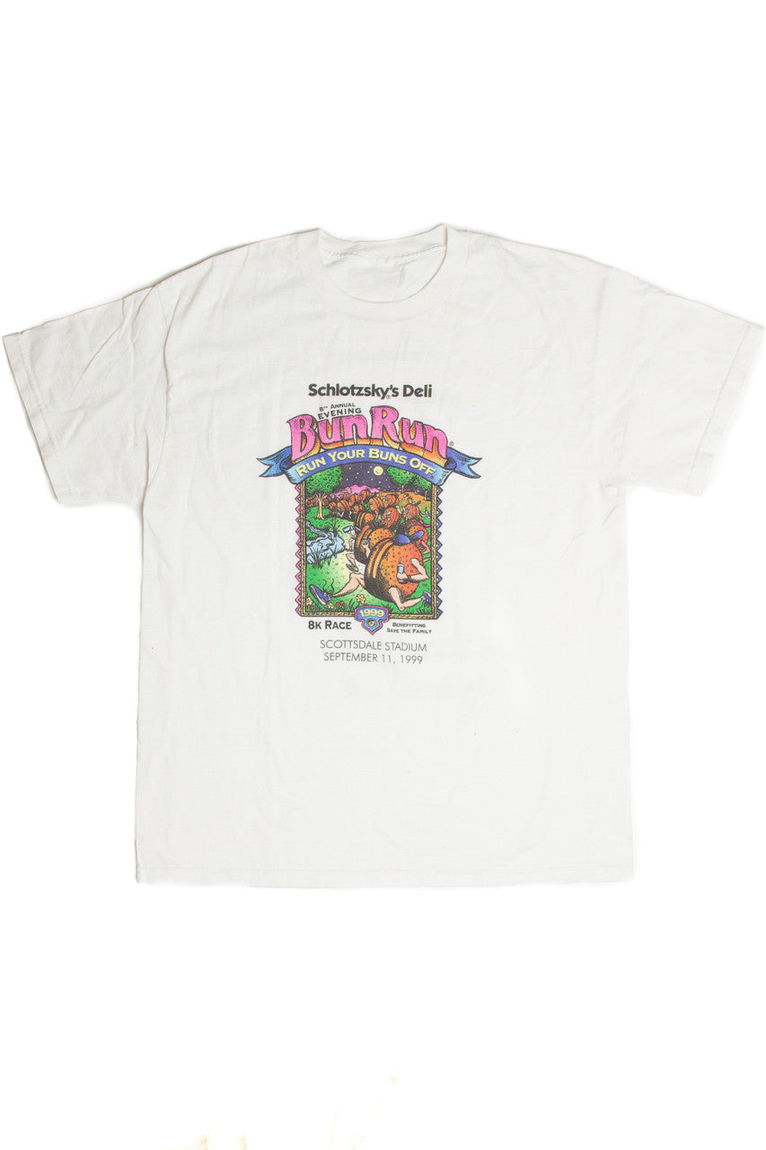 Vintage Schlotzky's Deli Bun Run 1999 T-Shirt