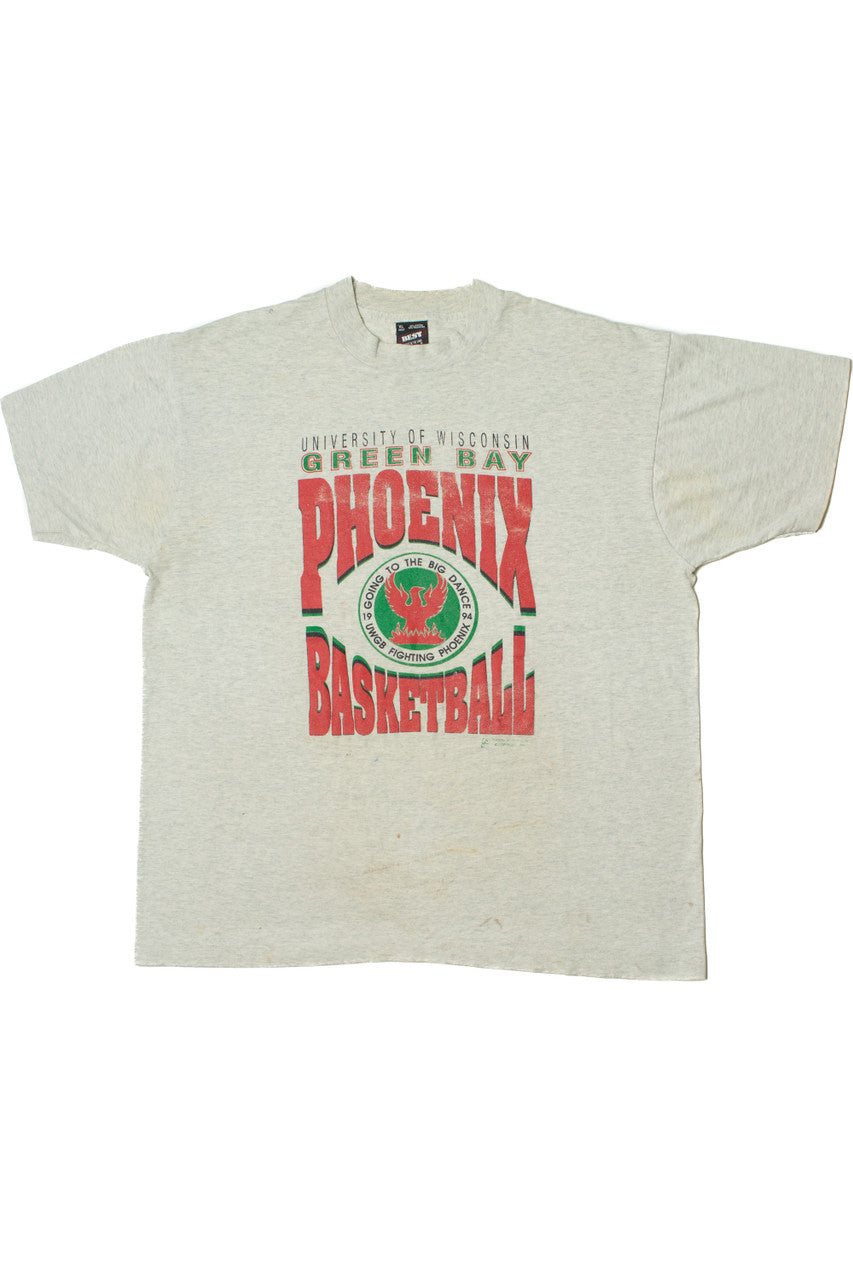 Vintage 1994 University Of Wisconsin Green Bay Phoenix Basketball T-Shirt