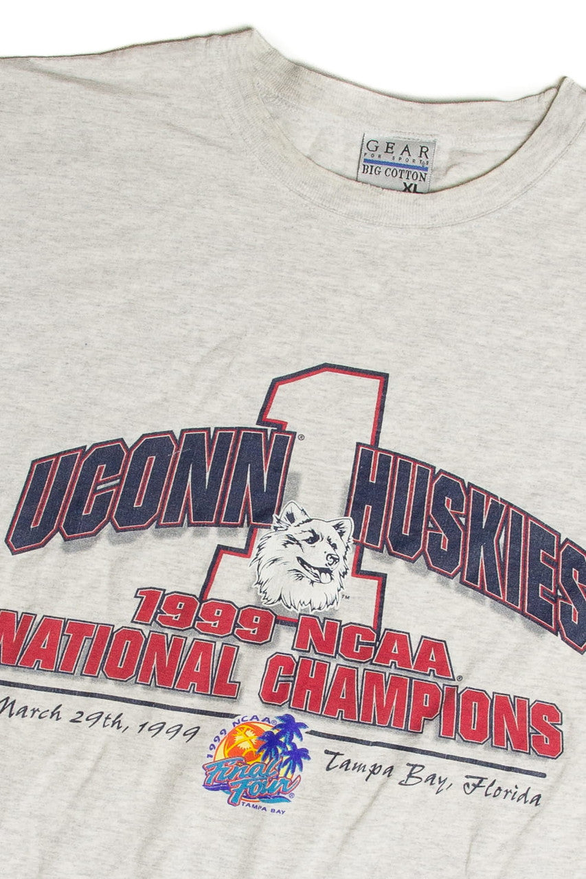 Vintage 1999 UConn Huskies NCAA Champions T-Shirt