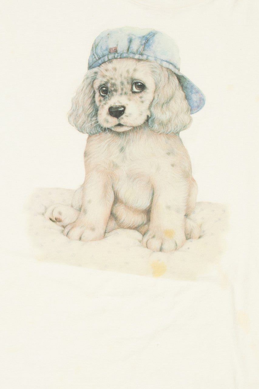 Vintage Puppy With Backwards Hat T-Shirt
