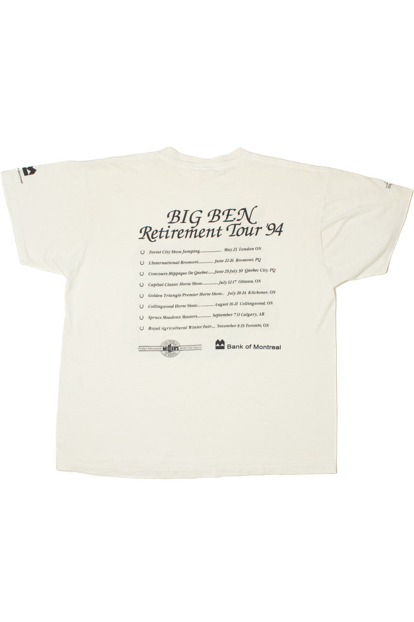 Vintage 1994 Equestrian "Big Ben Retirement Tour" Horse T-Shirt
