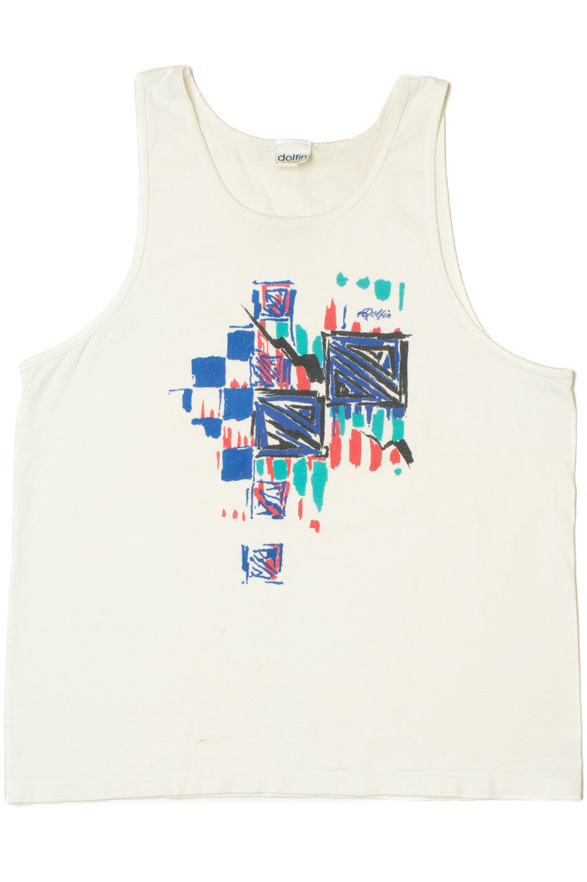 Vintage Block Print Dolfin International T-Shirt Tank Top
