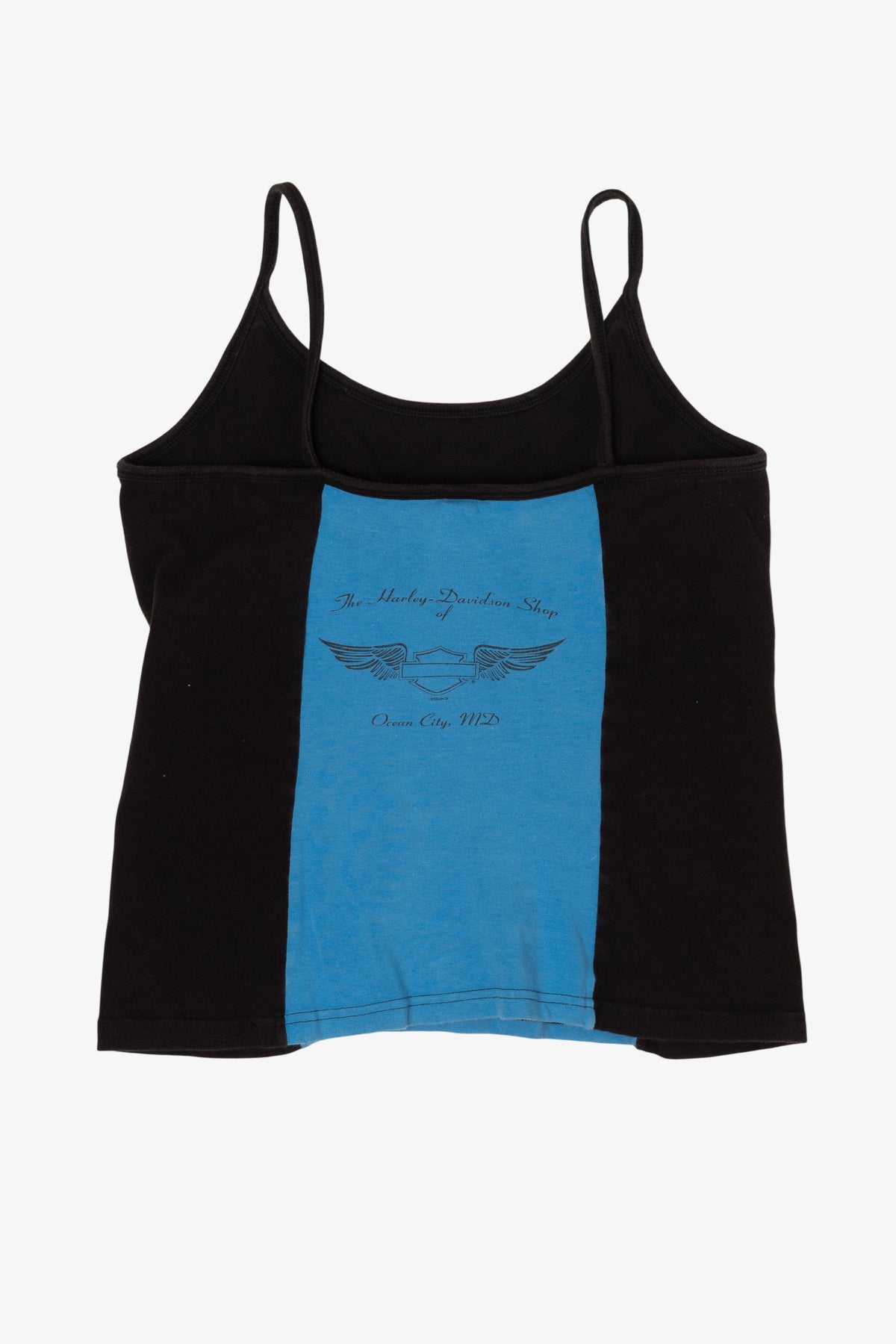 Vintage Y2k Black And Blue Harley Davidson Spaghetti Straps Top (2000s)