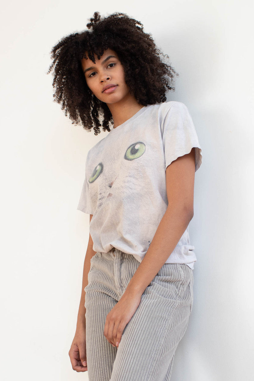 White Kitty Face Tie Dye Tee 1