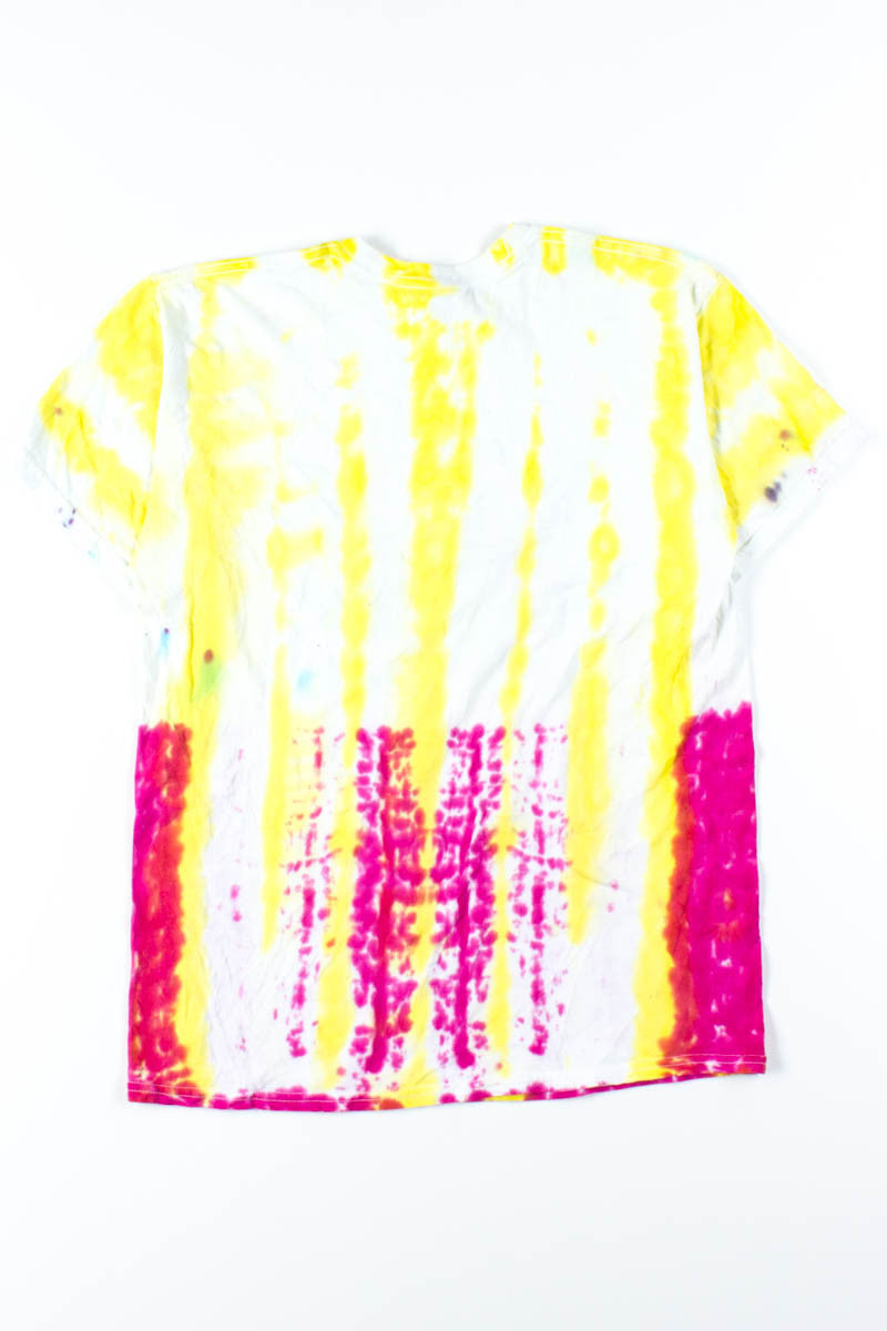 Yellow & Fuschia Stripes Weed Tee (Medium)