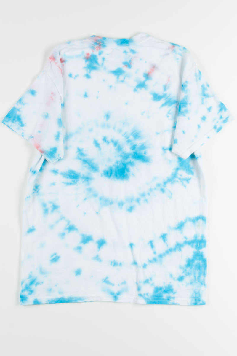 Blue & White Spiral Weed Tie Dye Tee