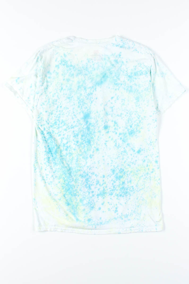 Blue Speckle V-Neck Party Invitation Tie Dye Tee