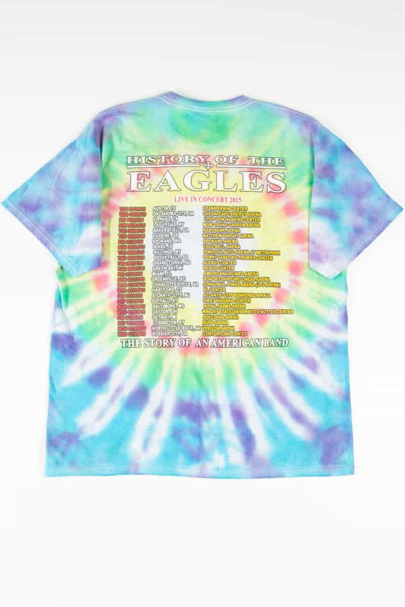 History of The Eagles 2015 Concert Band Tie Dye T-Shirt
