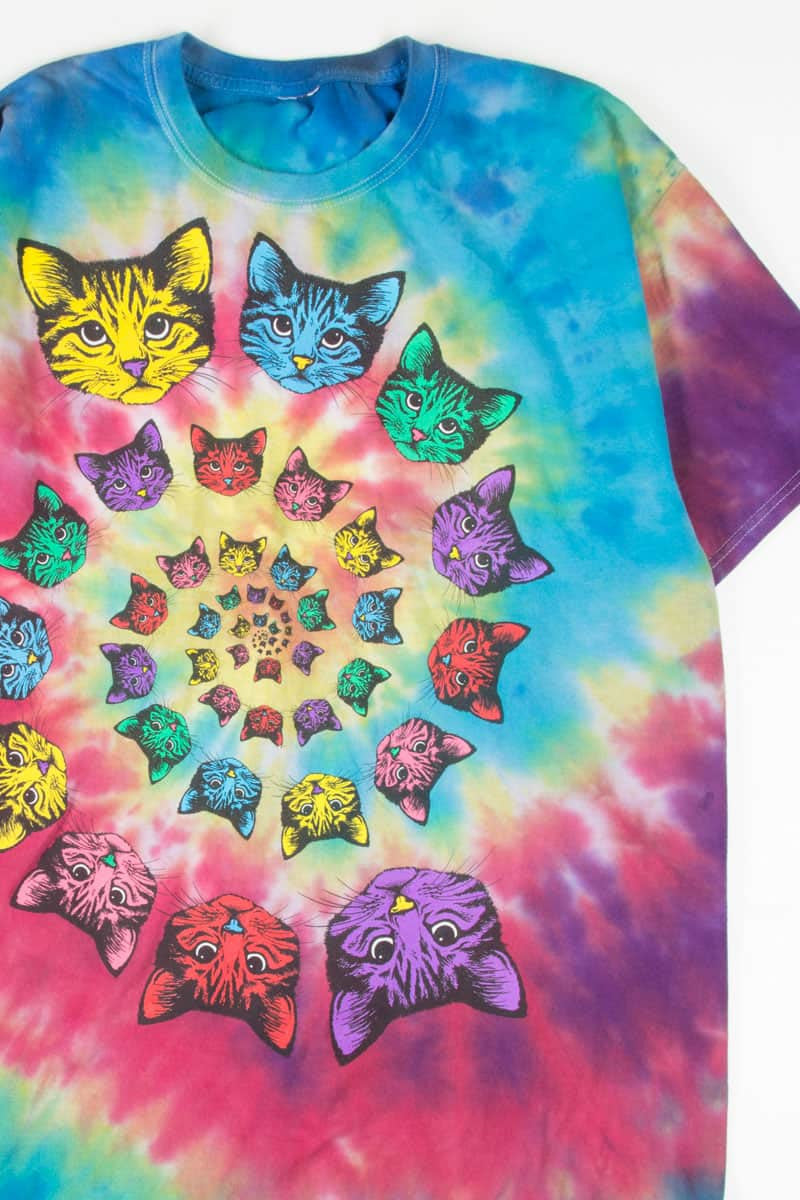 Psychedelic Kitties Tie Dye T-Shirt 1