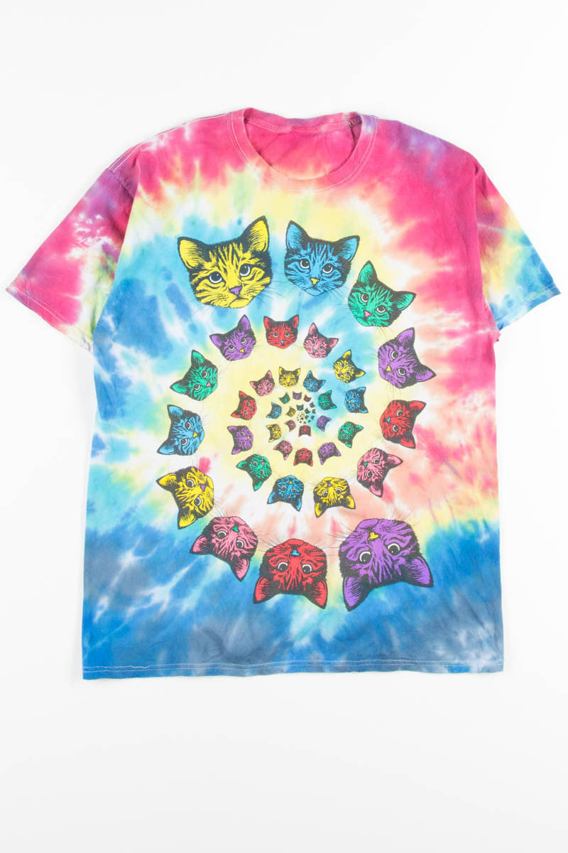 Psychedelic Cats Tie Dye Tee