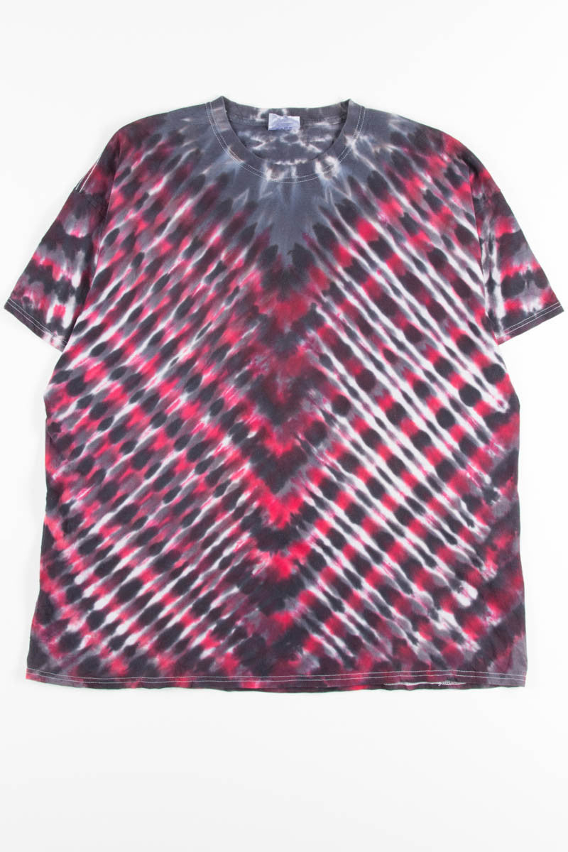 Black & Red Striped Tie Dye Tee