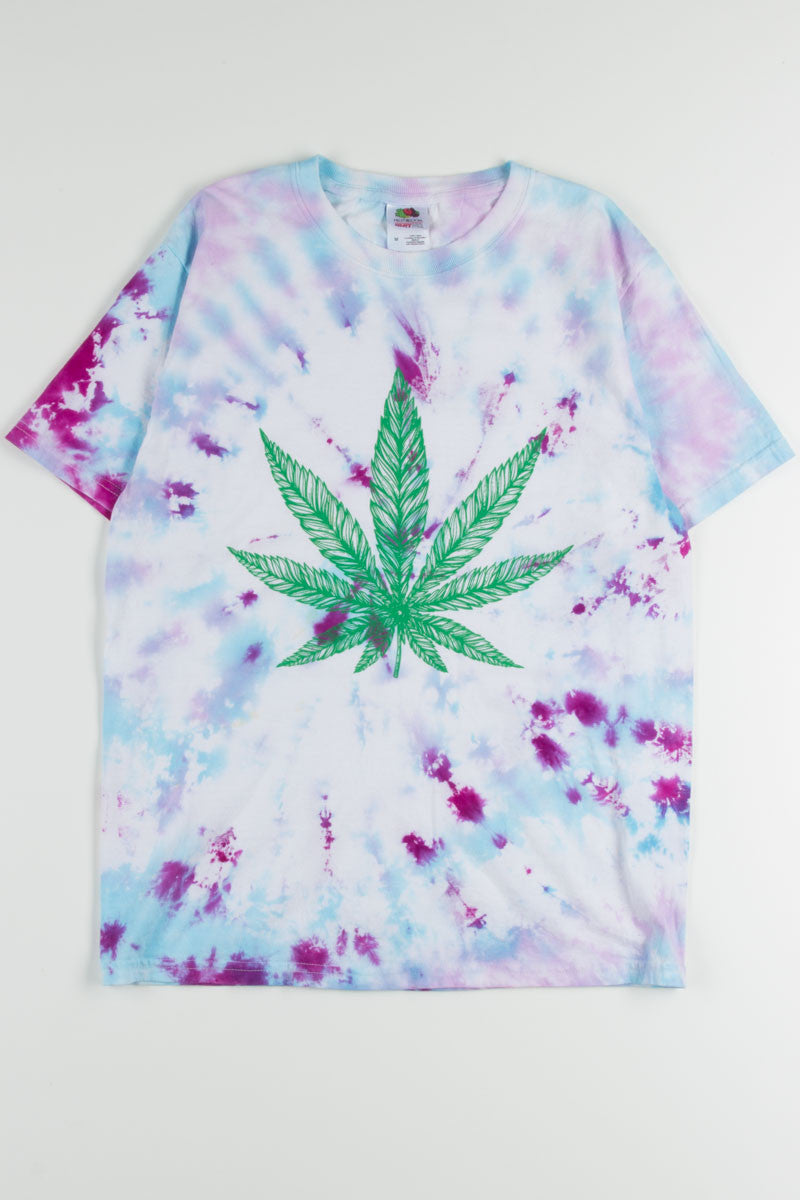 Blue & Purple Weed Tie Dye Tee