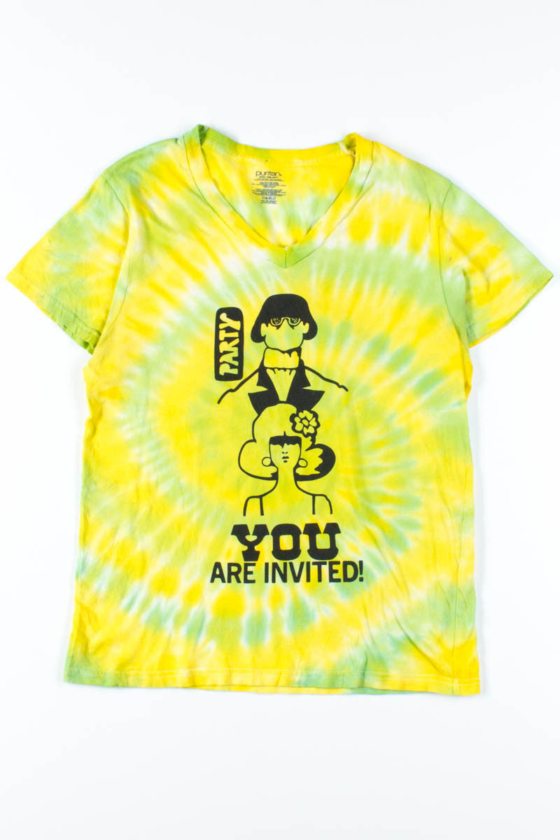 Lemon Lime V-Neck Party Invitation Tie Dye Tee