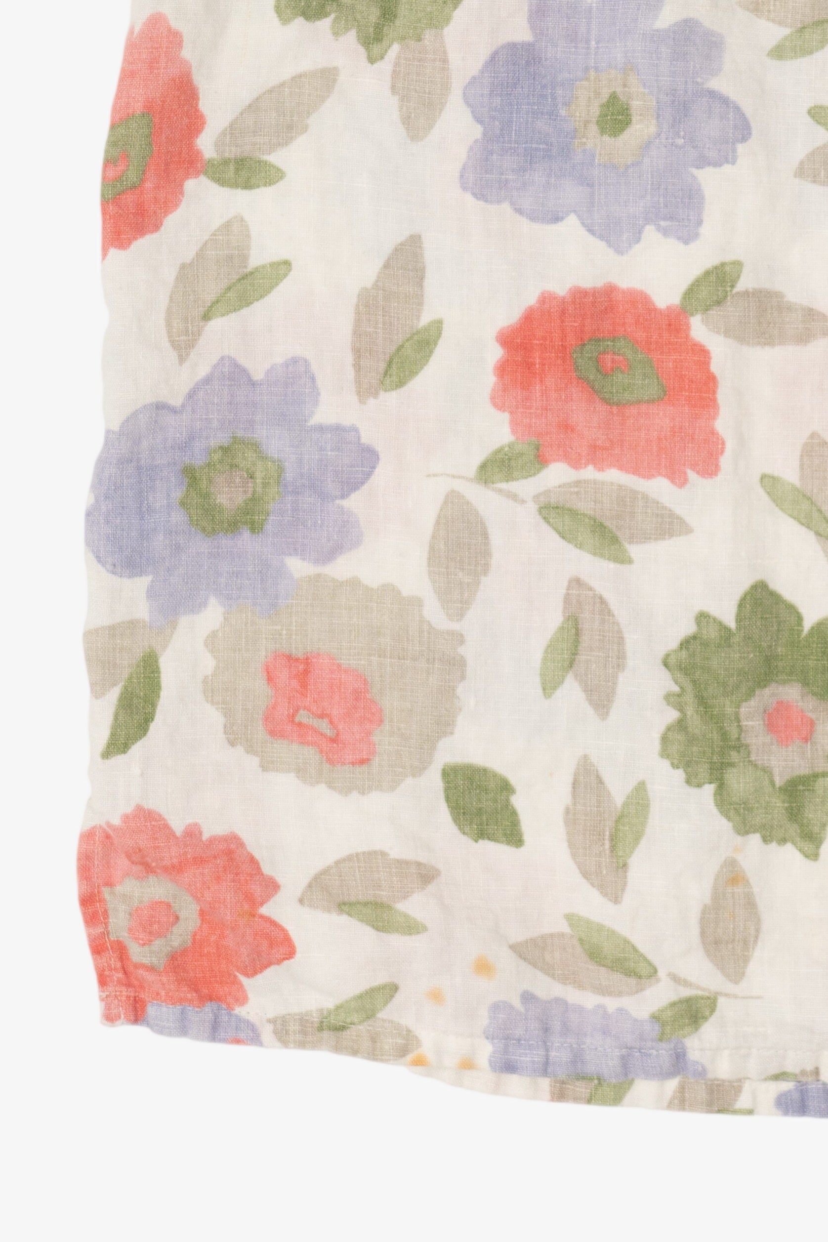 Vintage Linen Hot Cotton Floral Sleeveless Shirt (2000s)