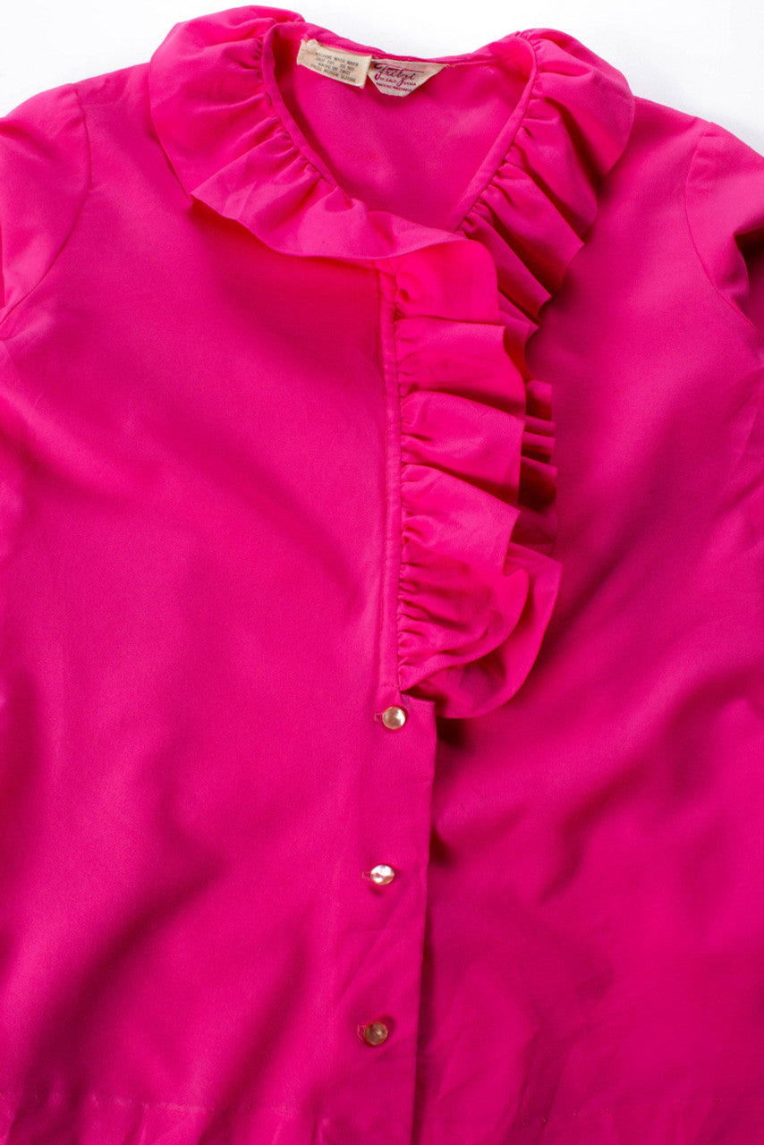 Vintage Pink Ruffled Blouse