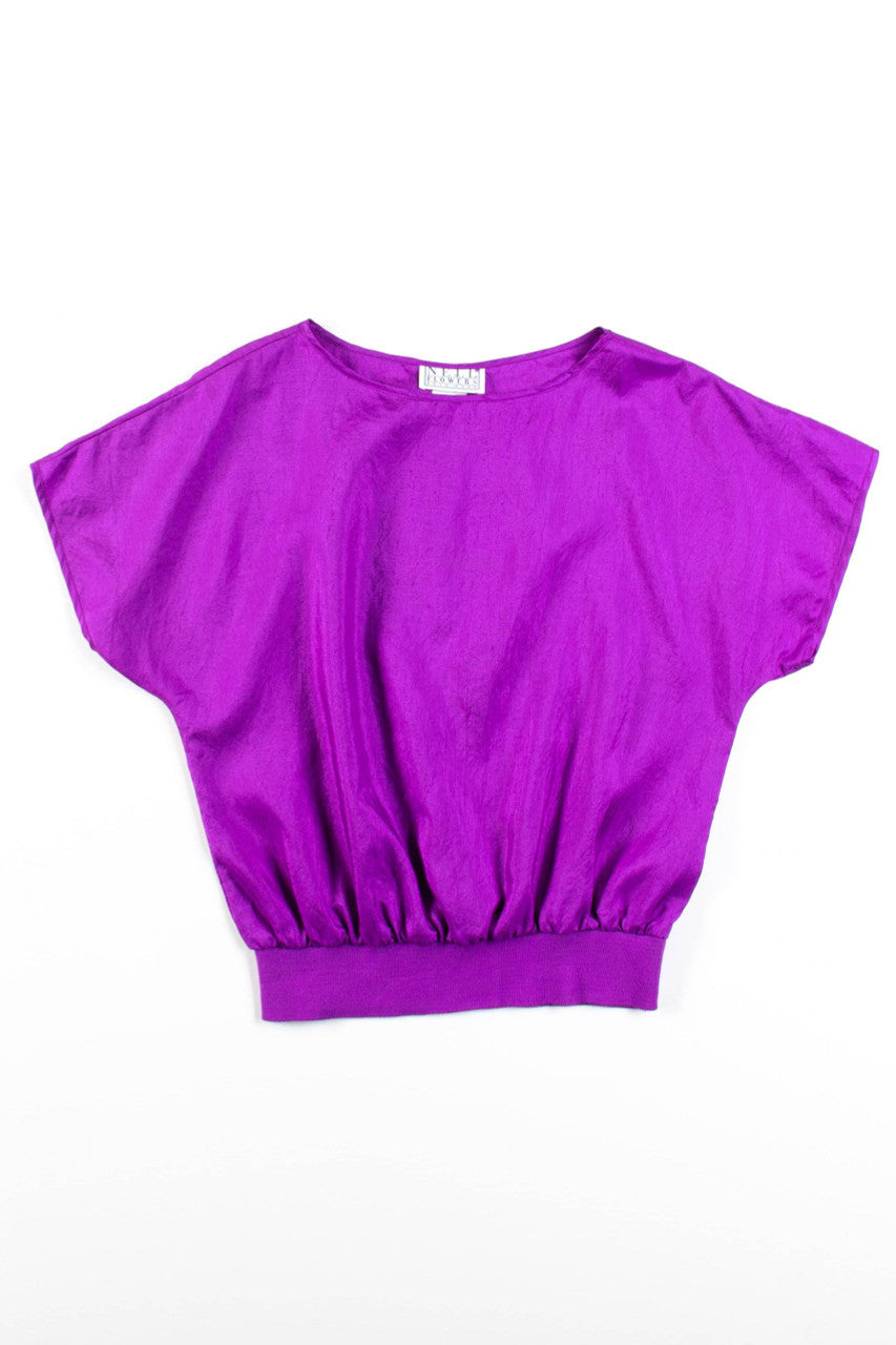 Vintage Purple Shiny Boxy Top